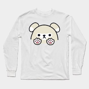 cute kawaii light grey dog Long Sleeve T-Shirt